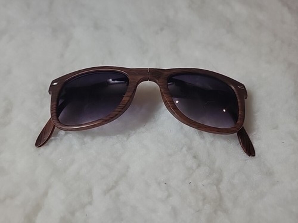 BACARDI RUM SUNGLASSES FOLDING STYLE PLASTIC Woodgrain
